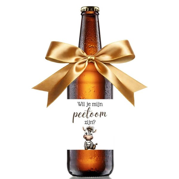 Wil je mijn peetoom zijn? | Zebra | Bier Cadeau