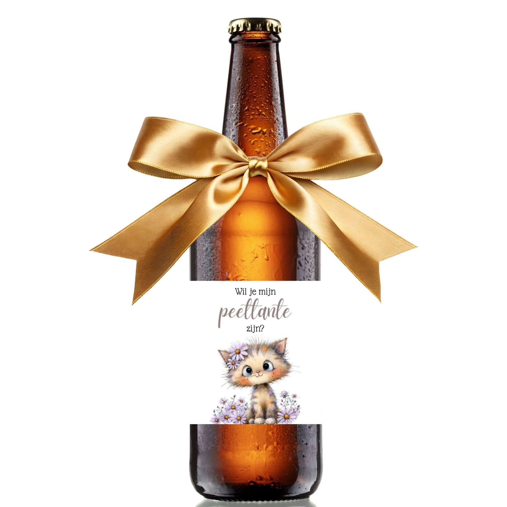 Wil je mijn peettante zijn? | Bloemen Poes | Bier Cadeau