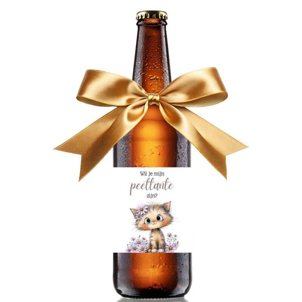 Wil je mijn peettante zijn? | Bloemen Poes | Bier Cadeau