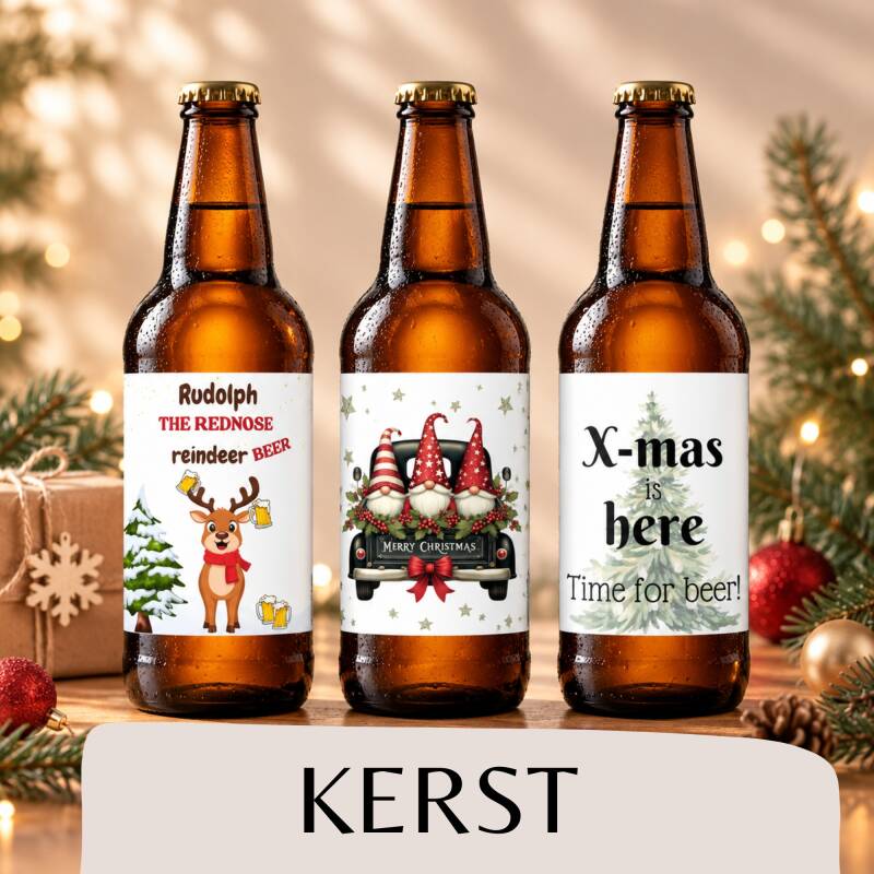 Kerst bieretiketten