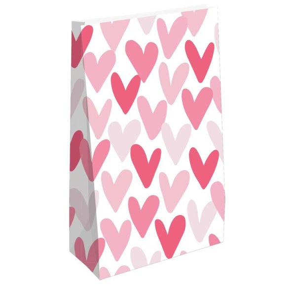 Blokbodemzakje | Hartjesregen | Roze