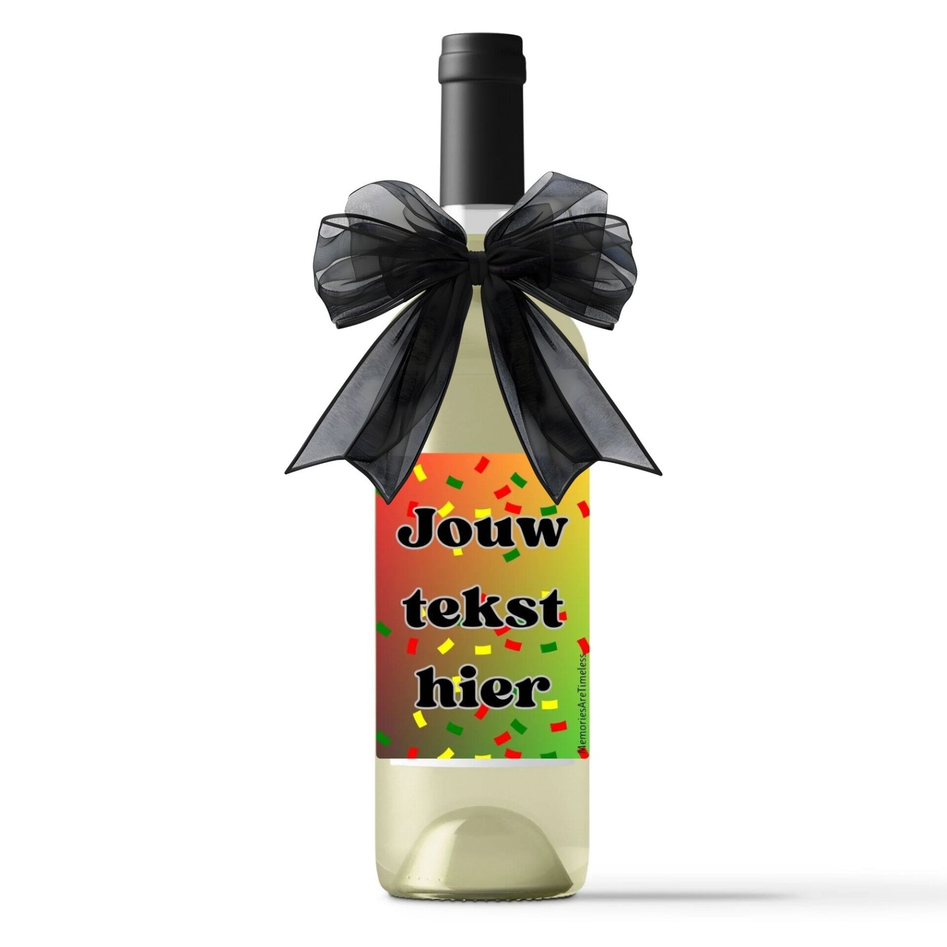 Eigen Tekst | Gepersonaliseerd | Rood Geel Groen |  Wijn Cadeau