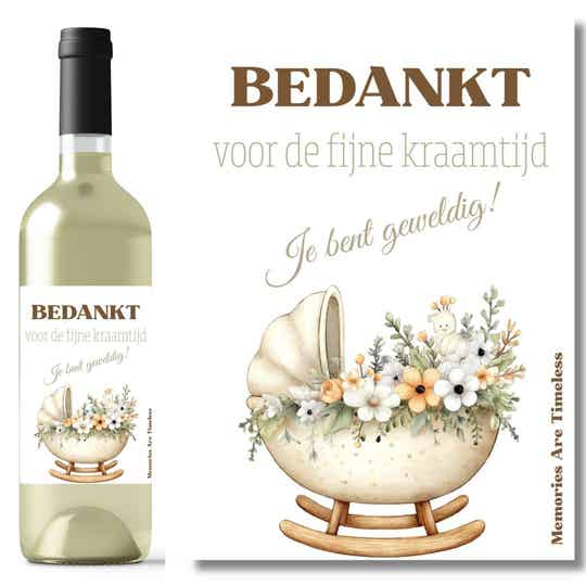 Wijnfles etiketten zwangerschapsaankondiging familie - Set van 4 Wijnfles etiketten zwangerschapsaankondiging familie - Set van 4