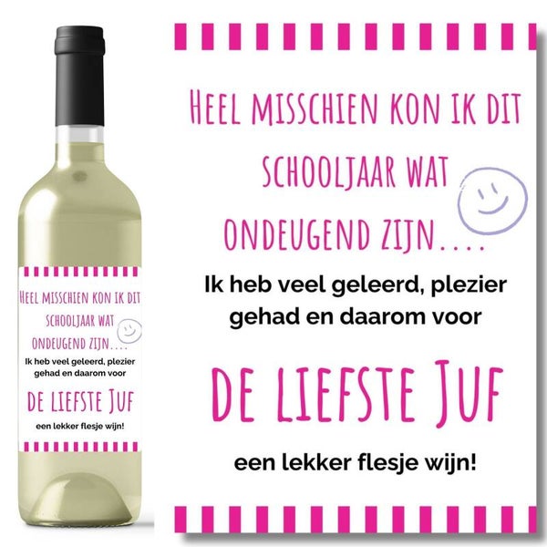 Wijnetiket Juf |