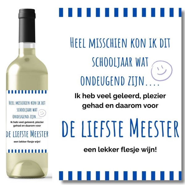 Wijnetiket Meester |