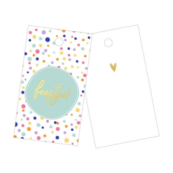 Cadeaulabel | Feestje | Goudfolie