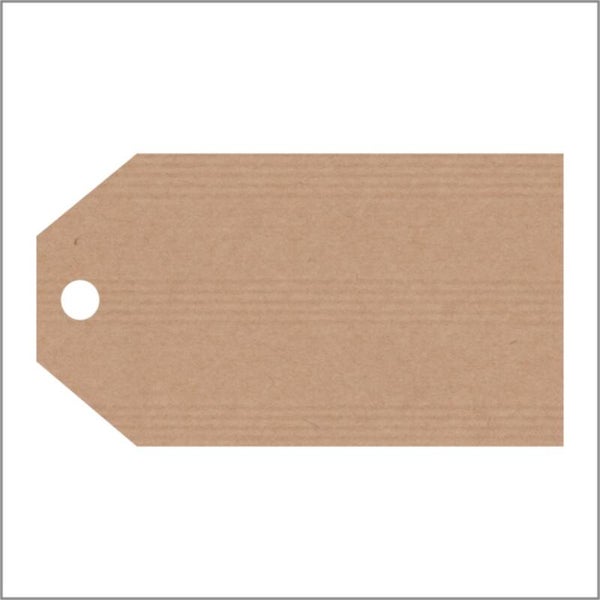 Cadeaulabel | Kraft | Blanco | Ribbel | Per 5