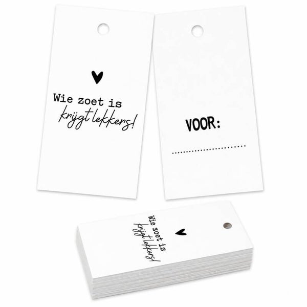 Sinterklaas | Cadeaulabel | Wie zoet is krijgt lekkers!