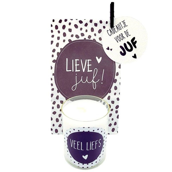 Cadeau Juf | Cadeauset | Ingepakt | Kaars