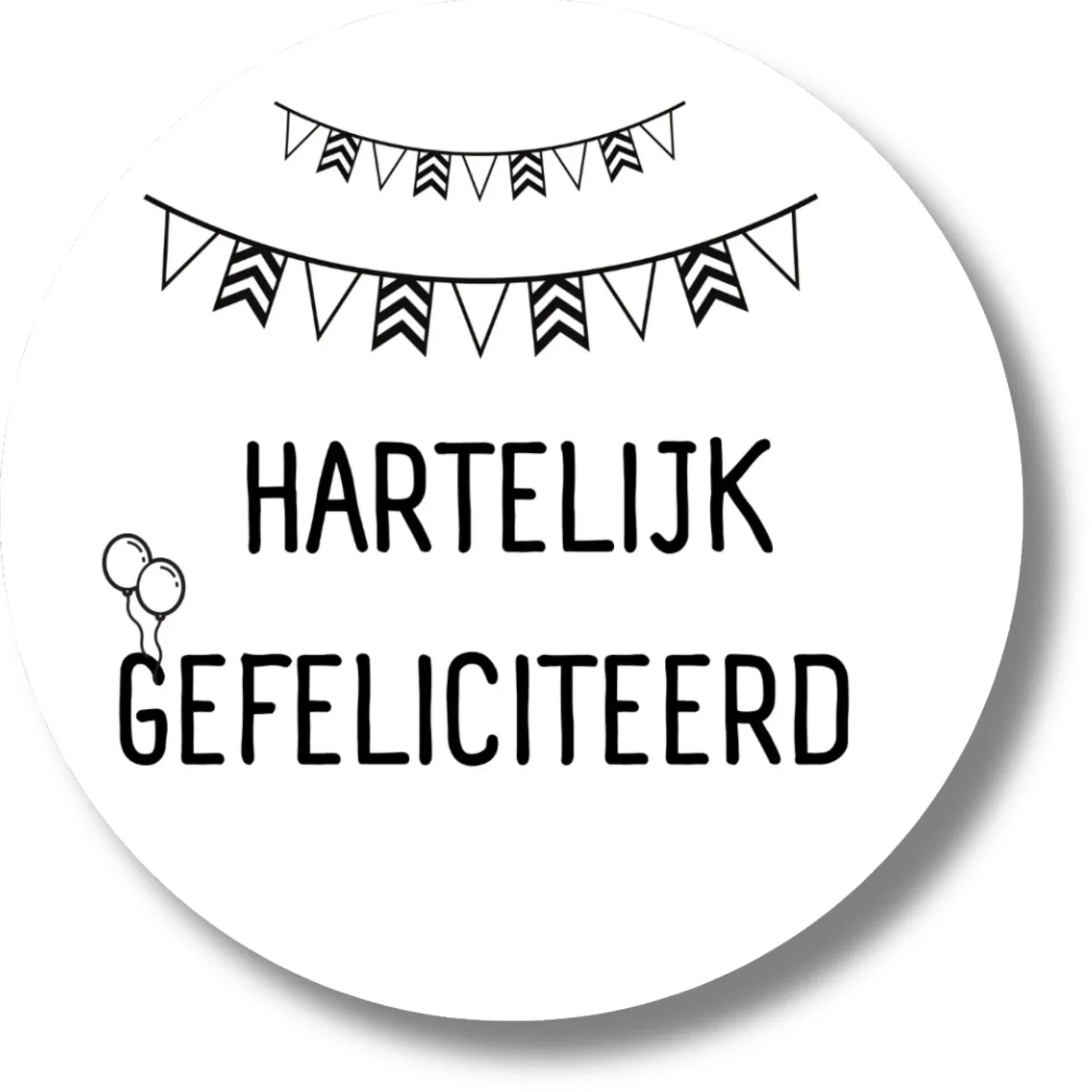 Stickers | Hartelijk Gefeliciteerd | Ballonnen & Vlaggetjes | 20 Stuks