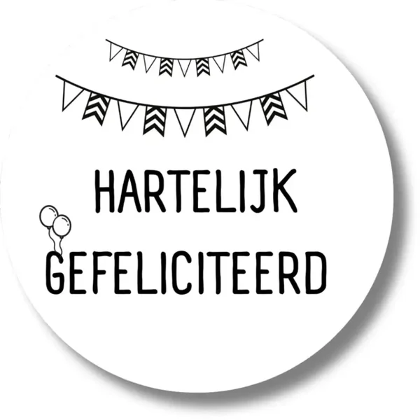 Stickers | Hartelijk Gefeliciteerd | Ballonnen & Vlaggetjes | 20 Stuks