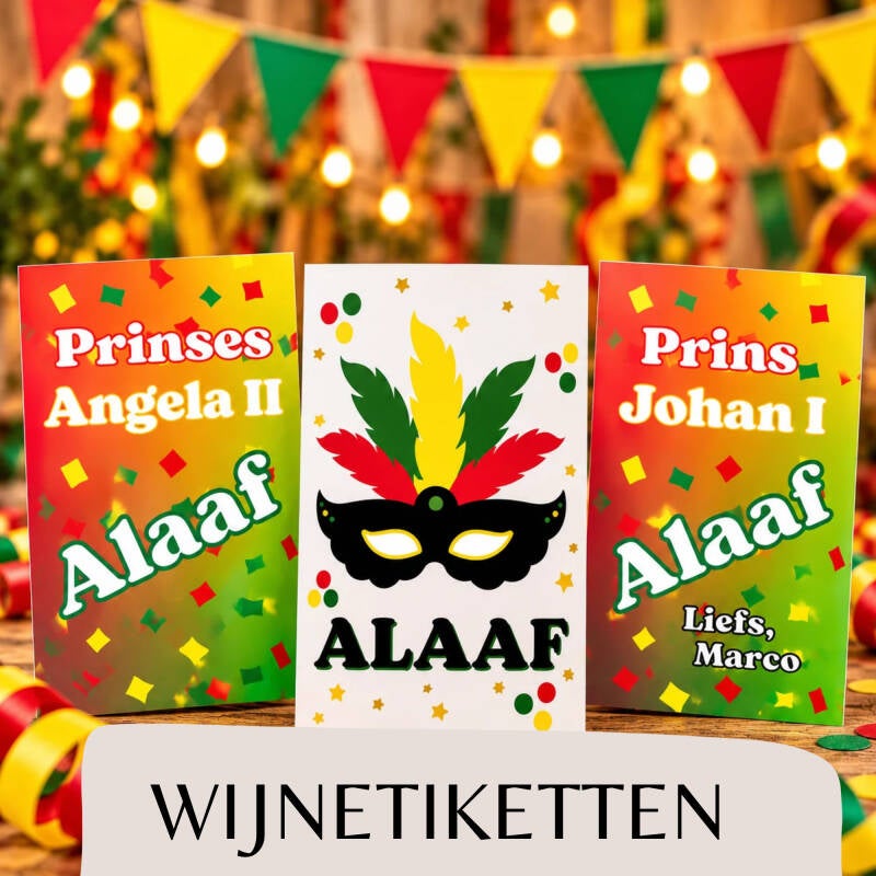 Carnaval wijnetiketten