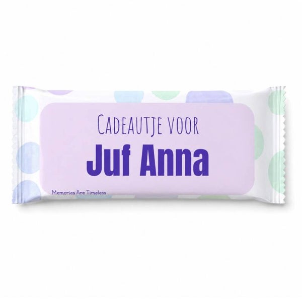 Cadeautje Juf | Juf chocolade met naam