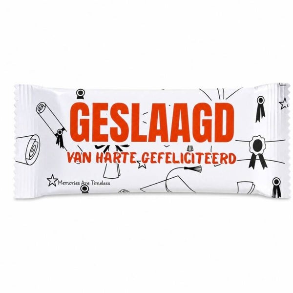 Geslaagd Chocoladereep met Wikkel – 100 Gram – Diploma Cadeau