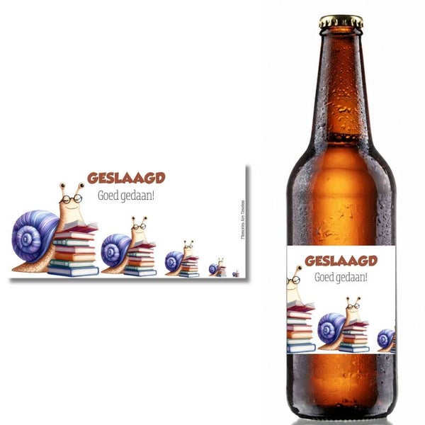 Bieretiket Geslaagd | Geslaagd Goed Gedaan | Personaliseerbaar