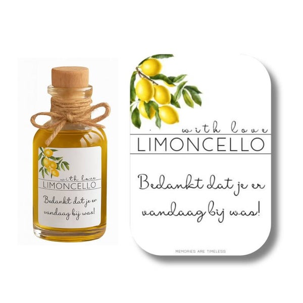 Shotje Etiket | Limoncello | Bedankt dat je er vandaag bij was