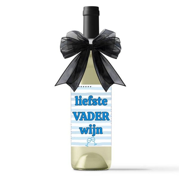 Wijncadeau Liefste Vader | Blauw Gestreept Etiket