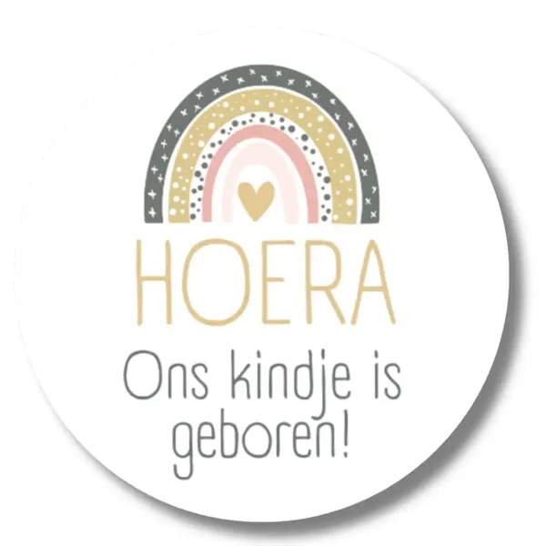 Stickers | Hoera Ons Kindje Is Geboren | Regenboog | 20 Stuks