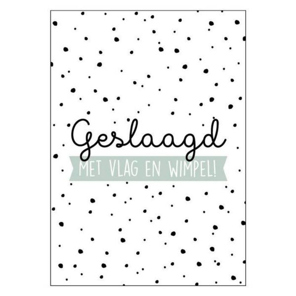 Wenskaart | Geslaagd Met Vlag En Wimpel!