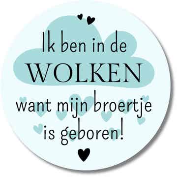 Stickers | Geboorte Broertje | In De Wolken | 20 Stuks