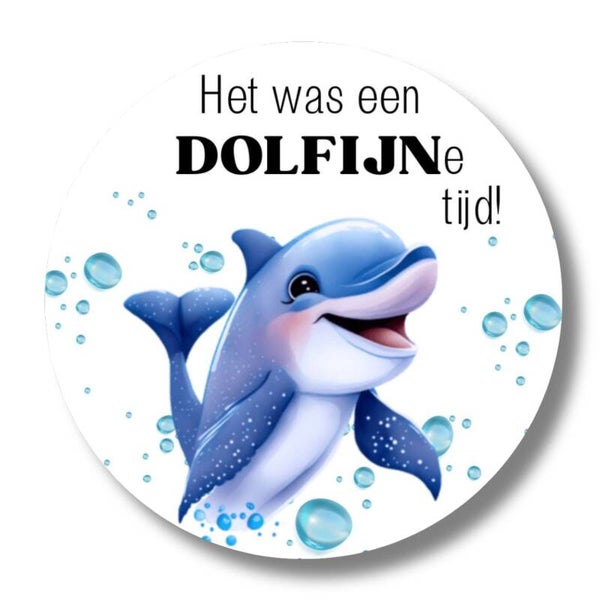 Stickers | Dolfijn | Het was een DOLFIJNe tijd | 20 stuks