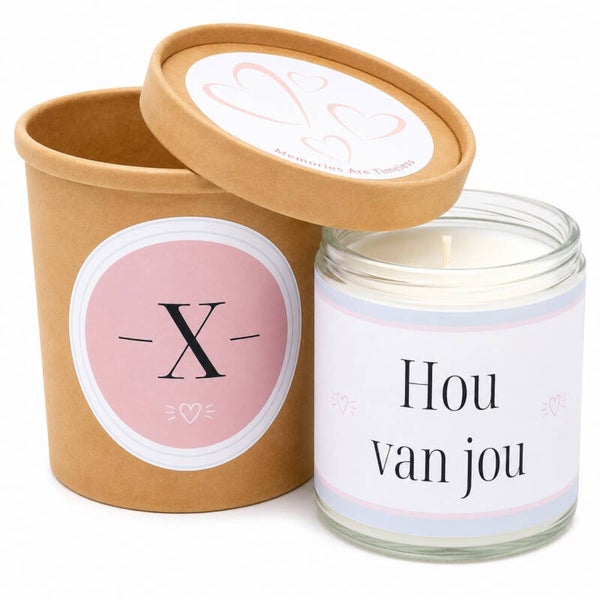 Cadeau Hou van Jou | Bolsius Kaars | Liefde Vriendschap Valentijn