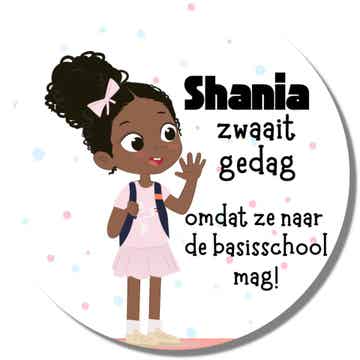 Gepersonaliseerde Stickers | Zwaait Gedag Basisschool | Naam