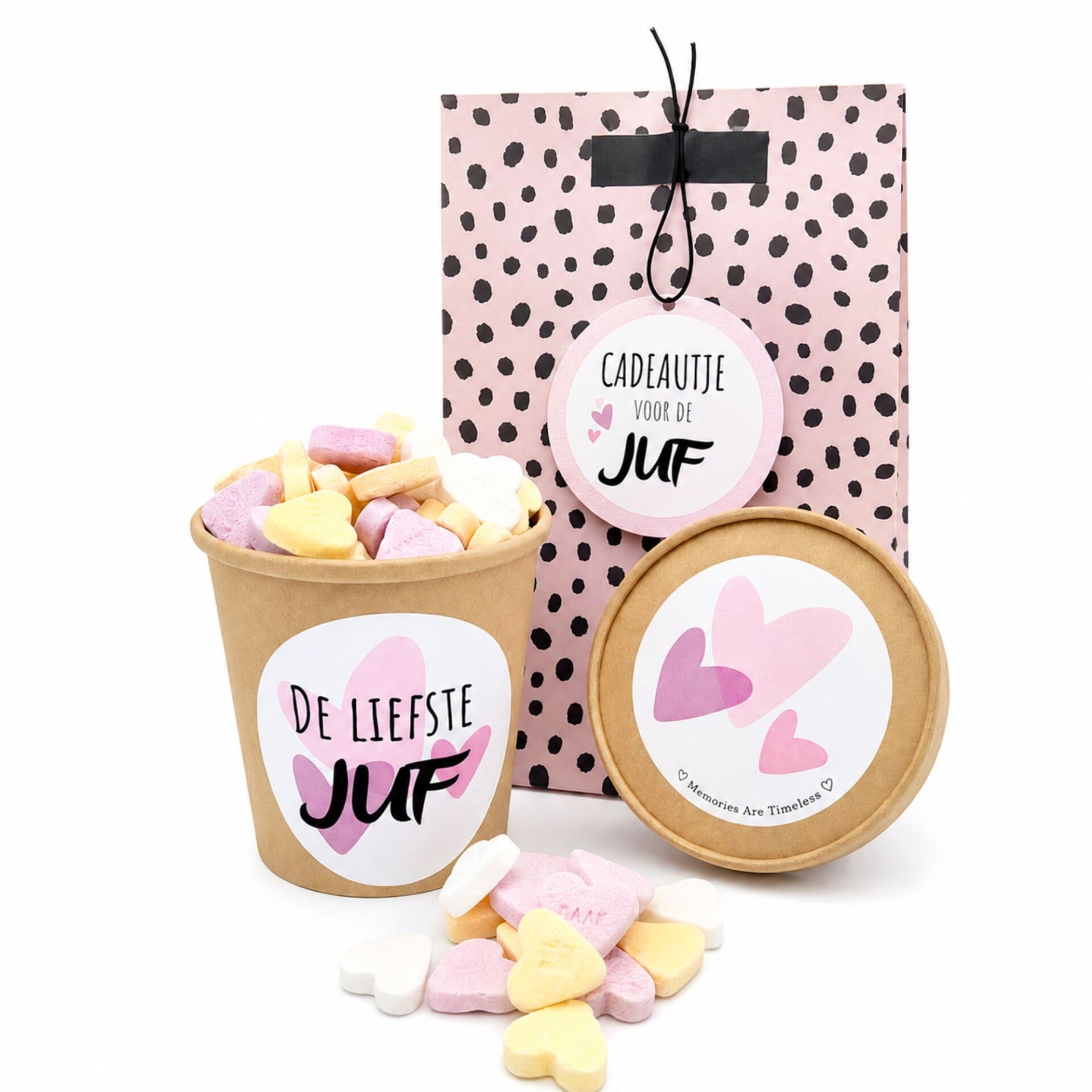 Juf Cadeau | Cadeauzak Met Snoephartjes | De Liefste Juf