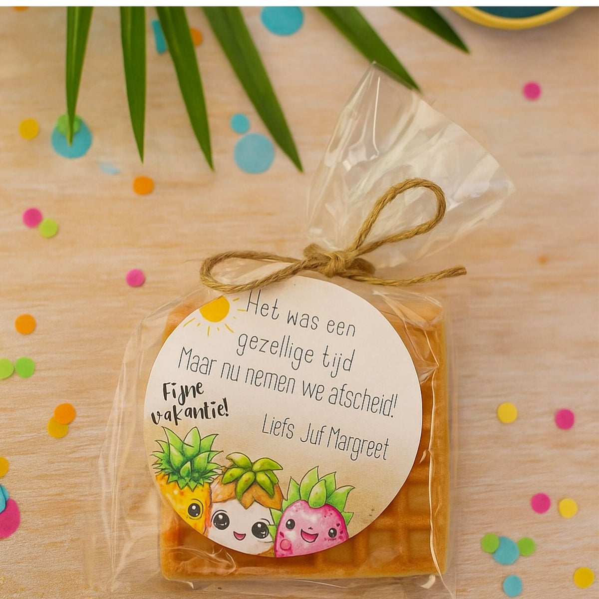 Zomerse stickers juf | Fijne vakantie | Gepersonaliseerd | 20 stuks