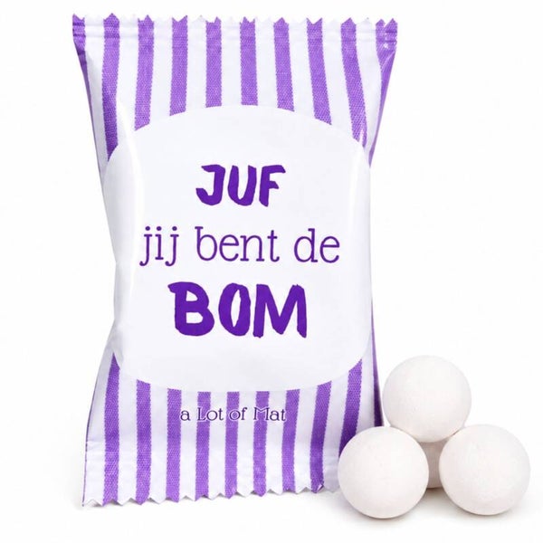 Juf Cadeau | Mini Bruisballen | Juf Jij Bent De Bom