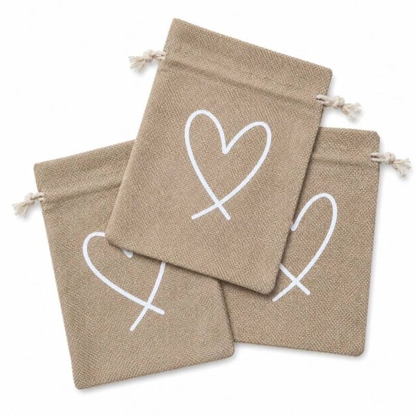 Cadeauzakje | Jute met hartje
