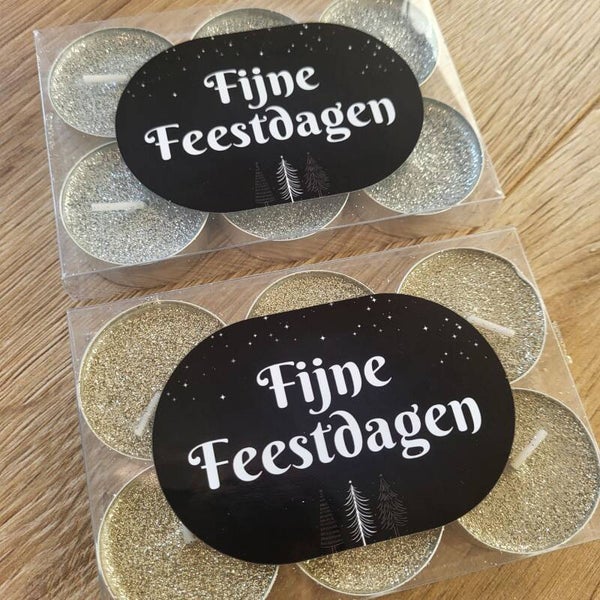 Kerst | Cadeautje | Waxinelichtjes Glitter | Fijne Feestdagen