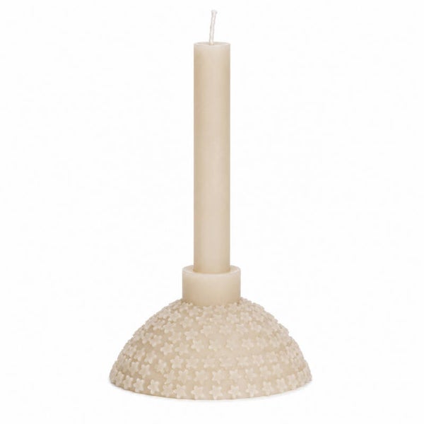 Kerstkaars Sterren | Sculpture Kaars Taupe Linnen | Rustik Lys
