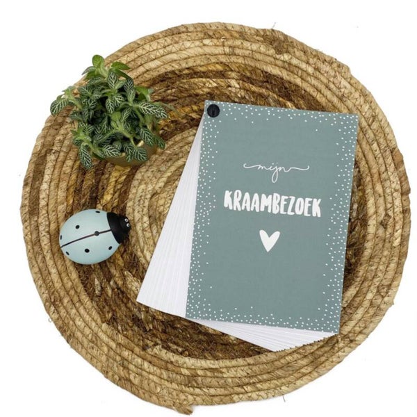 Kraambezoekboek | Invulkaarten Baby | Groen
