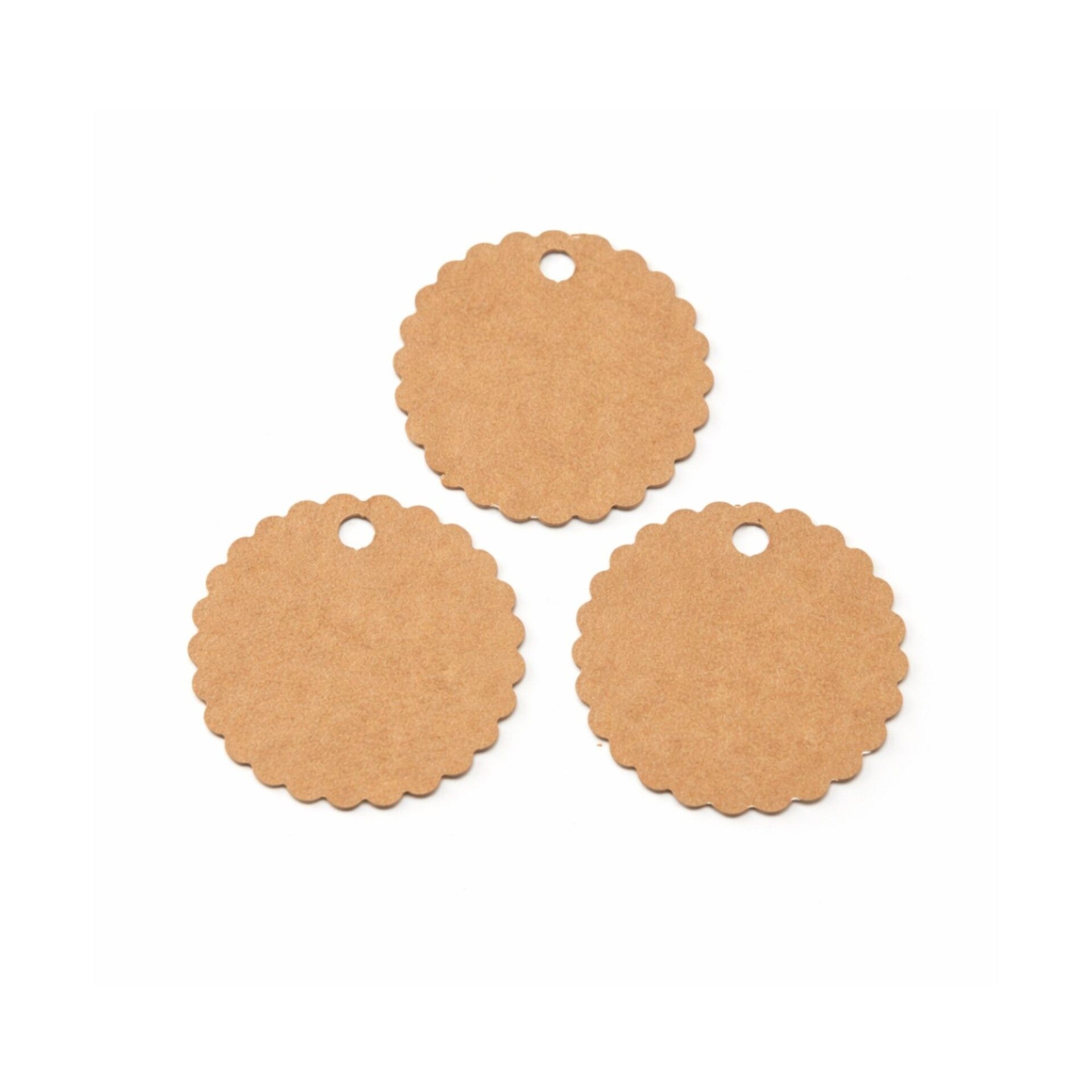 Cadeaulabel | Kraft | Rond Speels | Met gat | Per 5