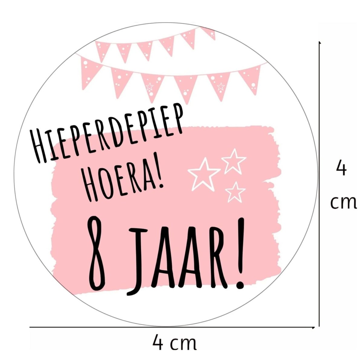 Traktatiestickers | 8 jaar | Verjaardag | Uitdelen | 20 Stickers