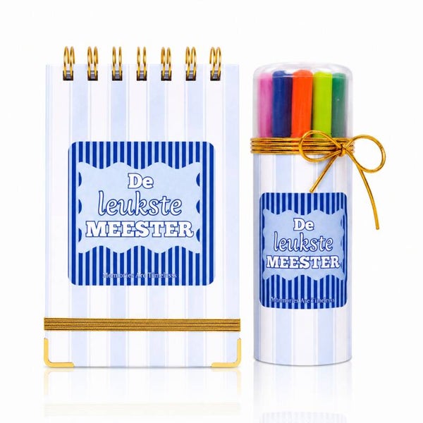 Meester Cadeau | Notitieboekje En Fineliners | De Leukste Meester