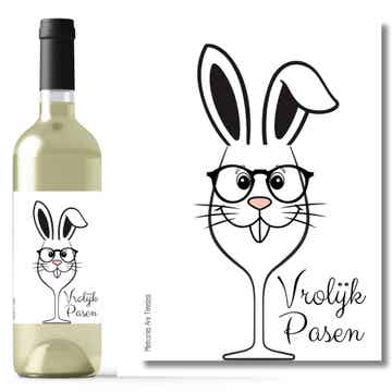 Wijnetiket | Vrolijk Pasen | Paashaas