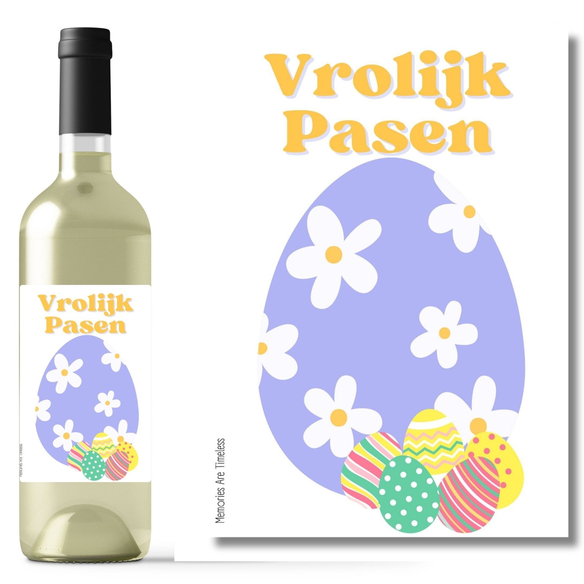 Wijnetiket | Vrolijk Pasen | Paasei
