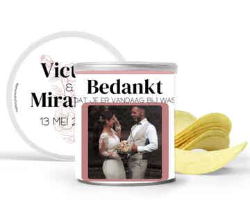 Bedankje | Bruiloft | Foto Bloemen | Gepersonaliseerd | Pringles | Trouwen
