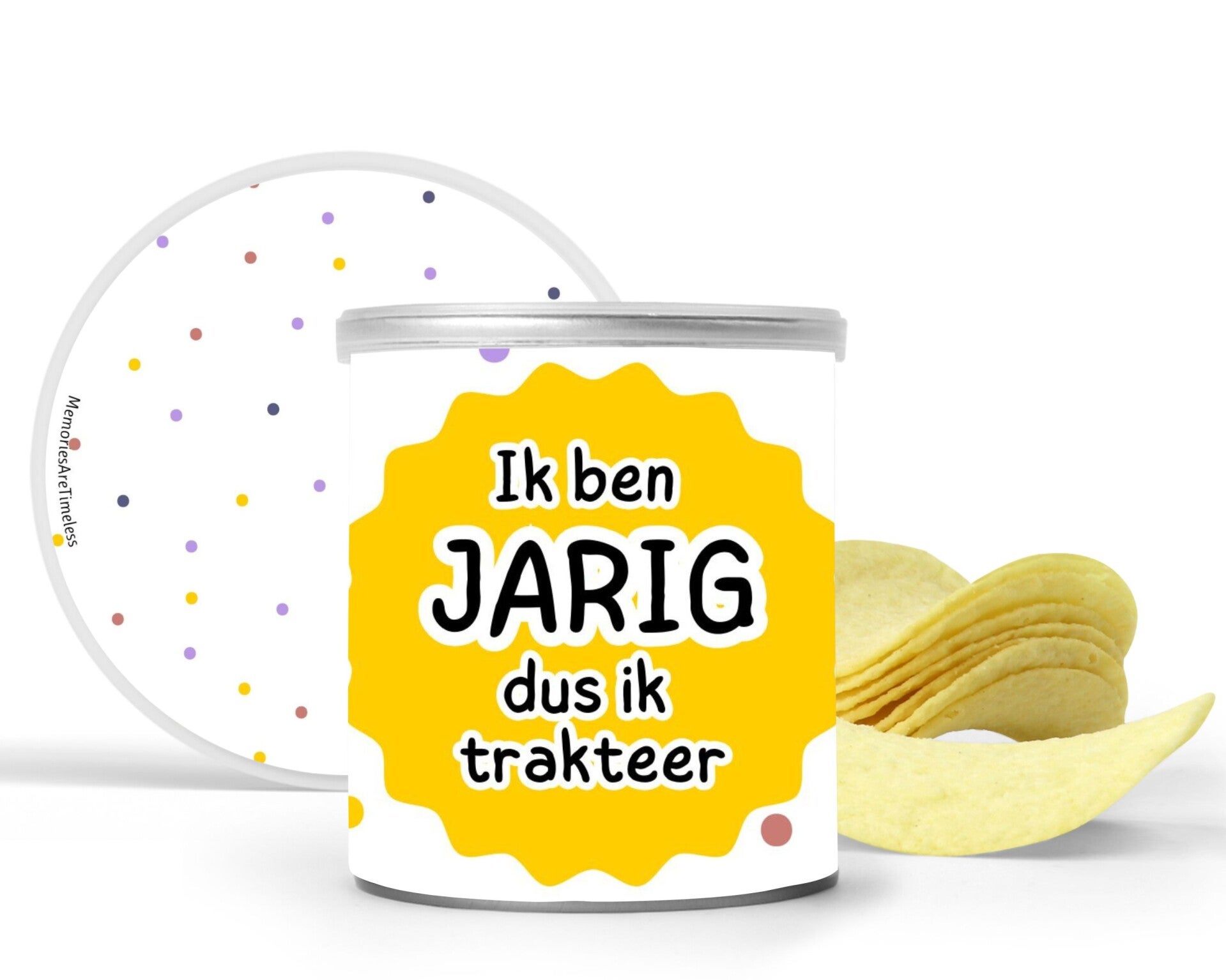 Traktatie | Pringles Traktatie | Dots | Ik ben jarig dus ik trakteer
