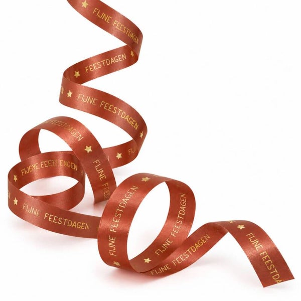 Warm Rood Krullint | Cadeaulint Fijne Feestdagen | Per Meter