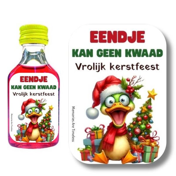 Shotjes Etiketten Kerst | Eendje Kan Geen Kwaad | 30 Stuks