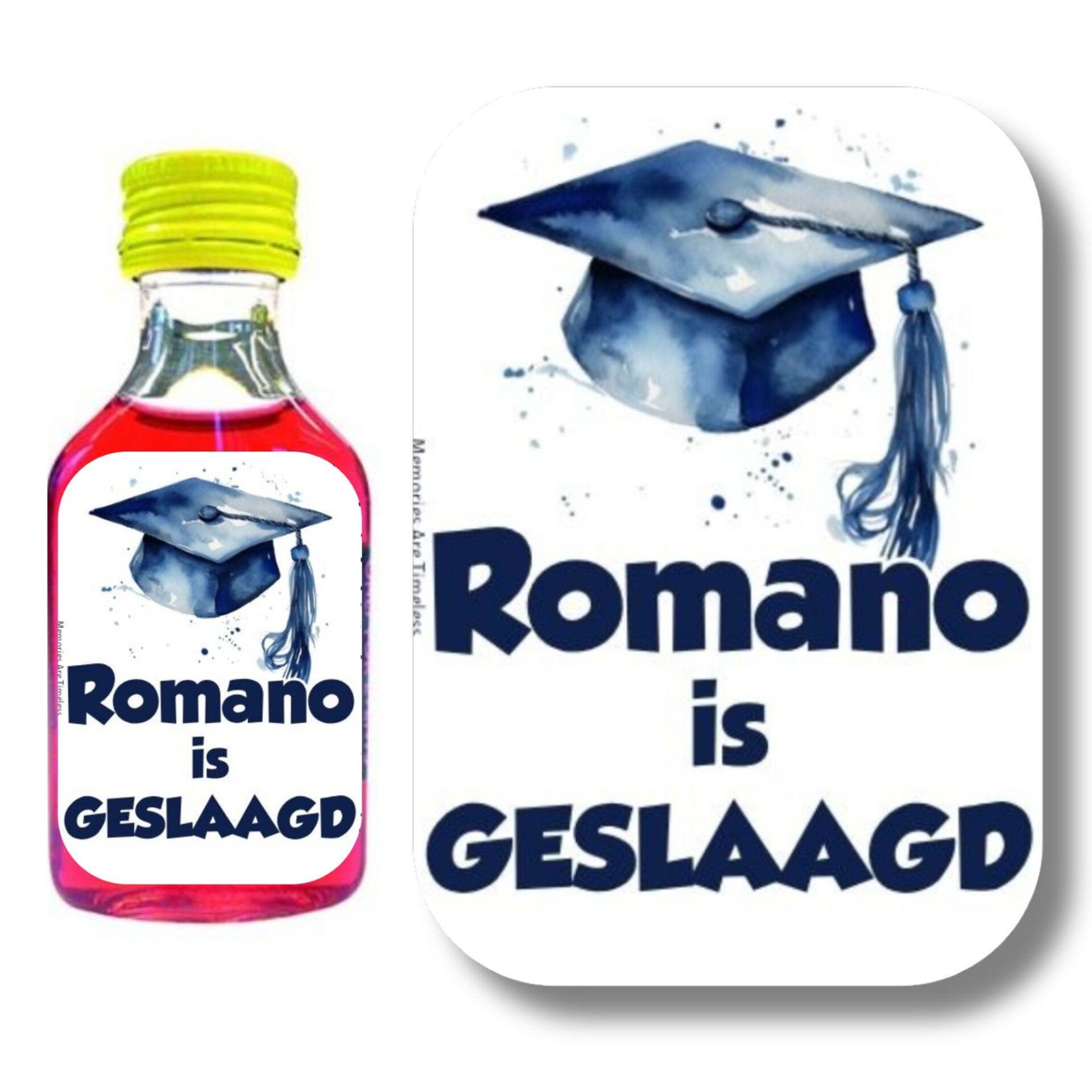 Gepersonaliseerde Geslaagd Shotjes Etiketten – Naam & Diploma – 30 Stuks