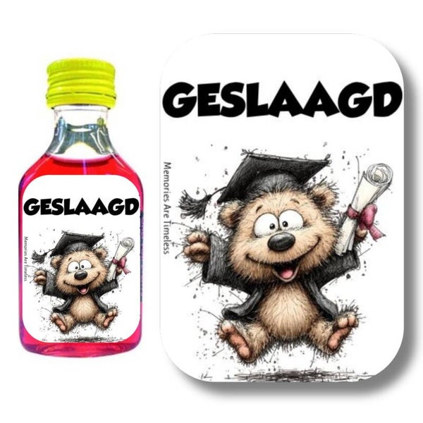 Geslaagd Shotjes Etiketten voor Flügel – 30 Stickers 3x4 cm