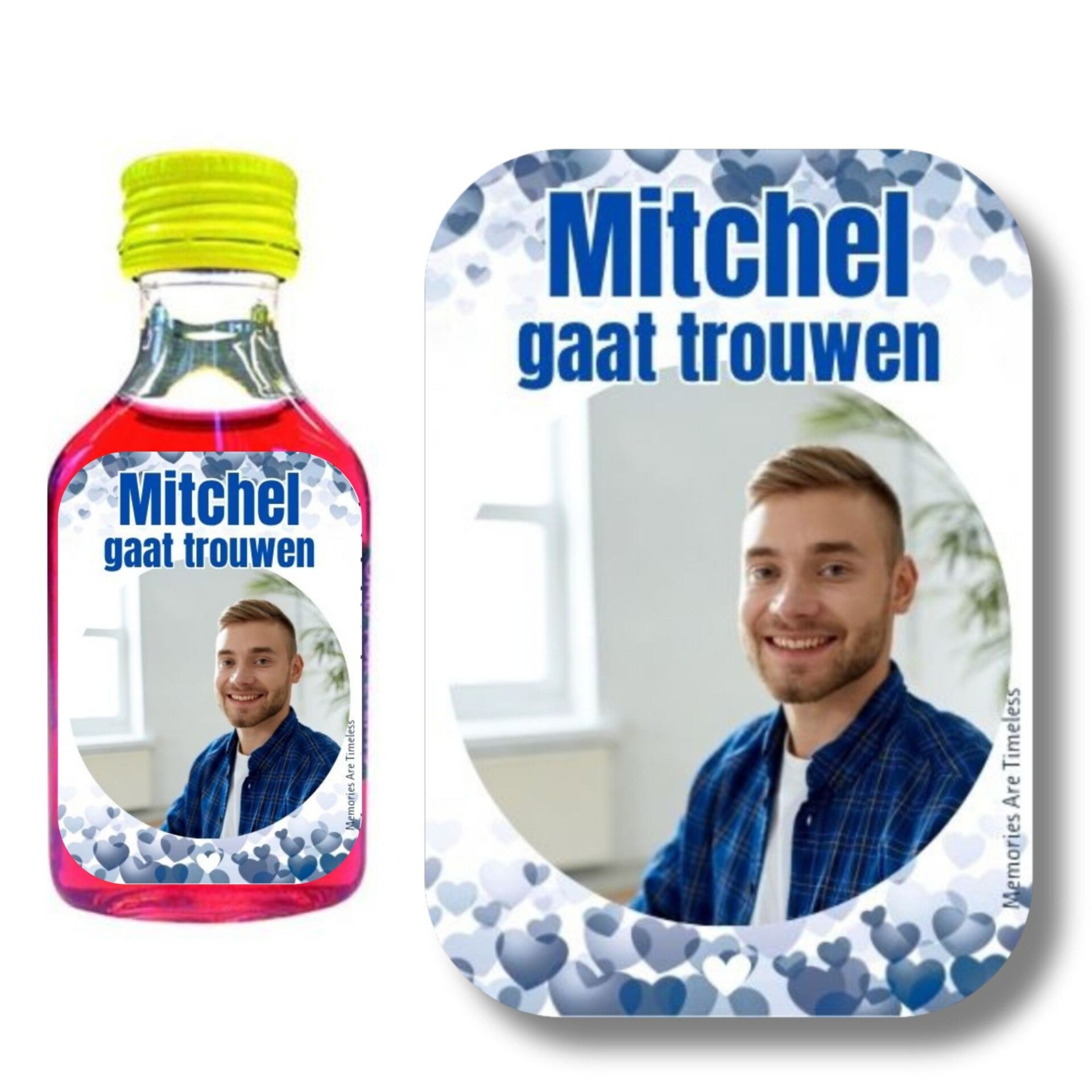 Gepersonaliseerde Shotjes Etiketten Vrijgezellenfeest Man | Naam & Foto | 30 Stuks