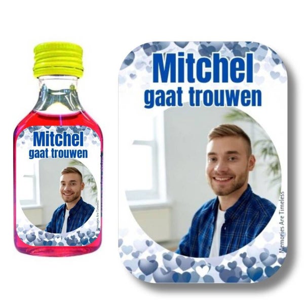 Gepersonaliseerde Shotjes Etiketten Vrijgezellenfeest Man | Naam & Foto | 30 Stuks
