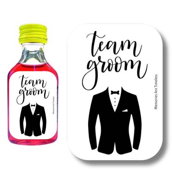 Shotjes Etiketten Vrijgezellenfeest Man | Team Groom | 30 Stuks
