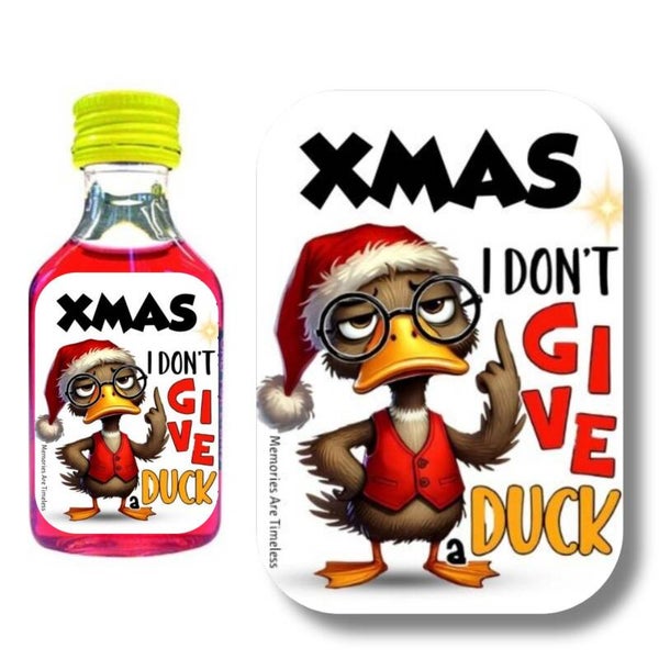 Shotjes Etiketten Kerst | Xmas I Don't Give a Duck | 30 Stuks