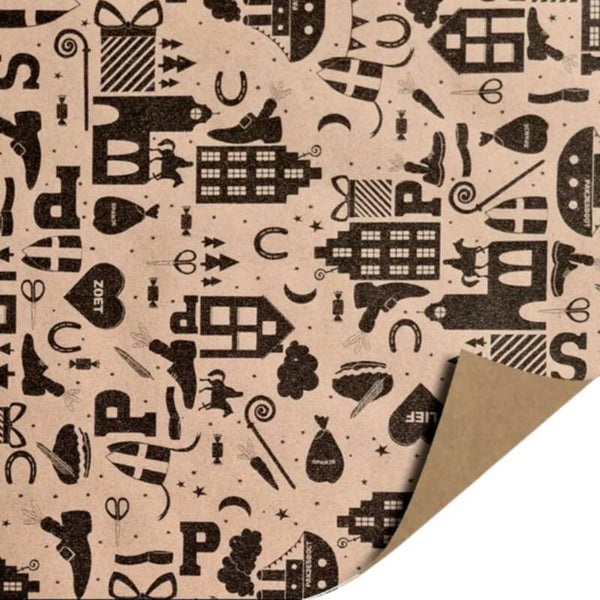 Sinterklaas | Cadeaupapier | Inpakpapier | Kraft | Hop Hop